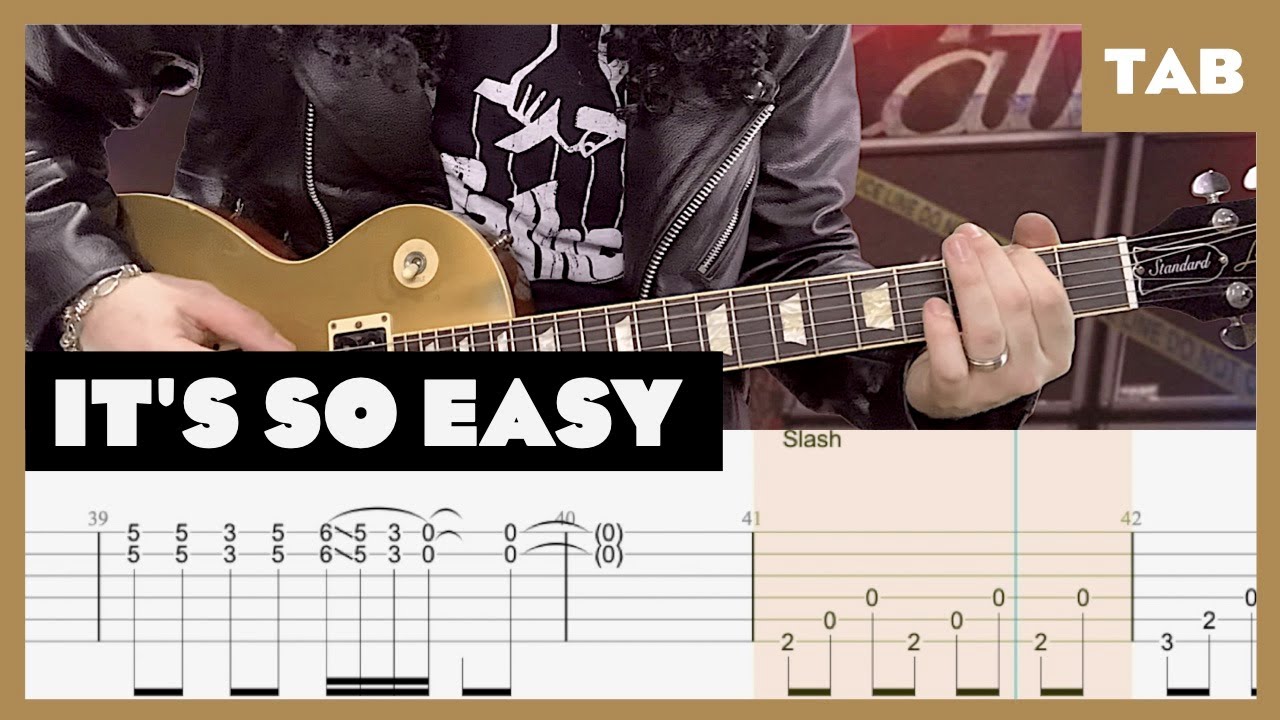 Its So Easy Guns N Roses Cover Guitar Tab Lesson Tutorial Mr