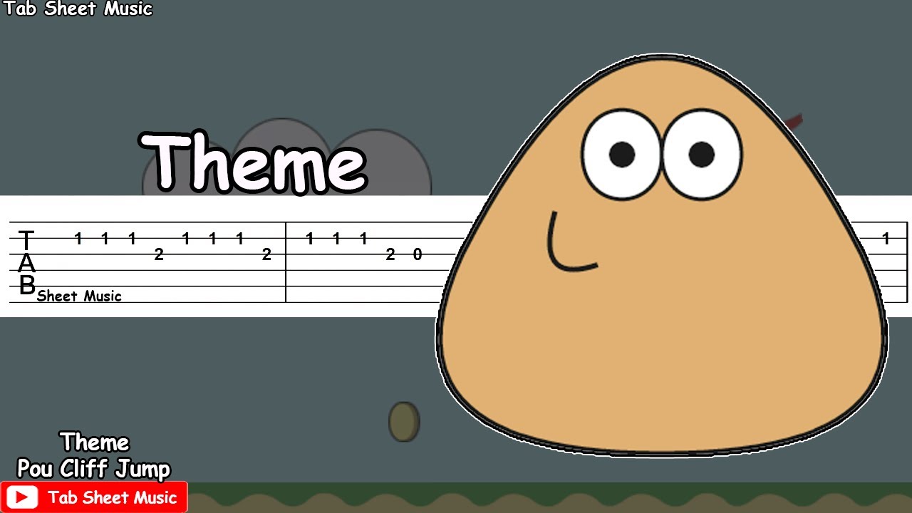 Pou Cliff Jump Theme Guitar Tutorial Tab Sheet Music