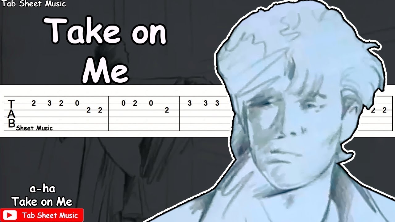 Aha Take on Me (Deadpool 2) Guitar Tutorial Tab Sheet Music