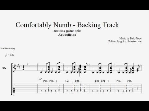 Acoustician - Comfortably Numb solo - guitar backing track - acoustic rhythm guitar chords
