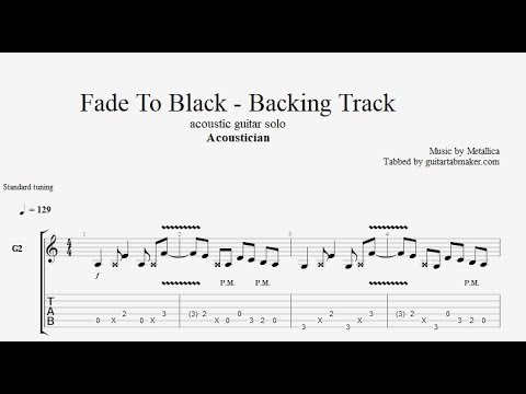 Acoustician - Fade To Black solo - guitar backing track - acoustic rhythm guitar chords