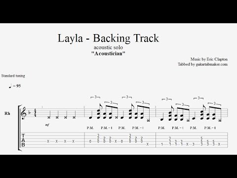 Acoustician - Layla solo - guitar backing track - acoustic rhythm guitar chords