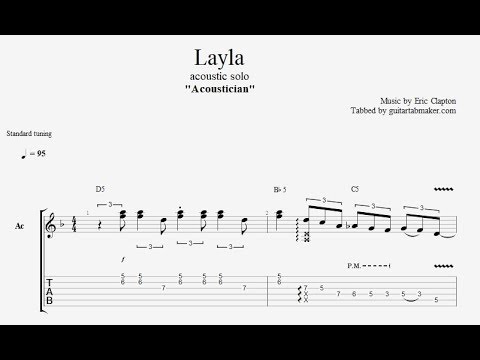 Acoustician - Layla solo TAB - acoustic guitar solo tab (PDF + Guitar Pro)