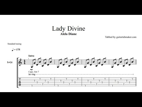 Alela Diane - Lady Divine TAB - fingerpicking guitar tabs (PDF + Guitar Pro)