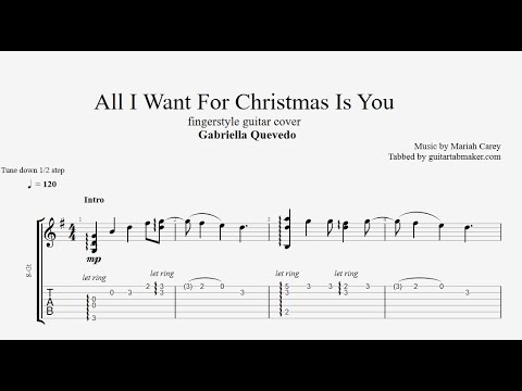 All I Want For Christmas Is You TAB - fingerstyle guitar tab (PDF + Guitar Pro)