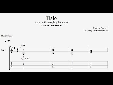 Beyonce - Halo TAB - fingerstyle guitar tab (PDF + Guitar Pro)