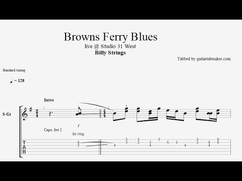 Billy Strings - Brown's Ferry Blues TAB - bluegrass guitar tab (PDF + Guitar Pro)