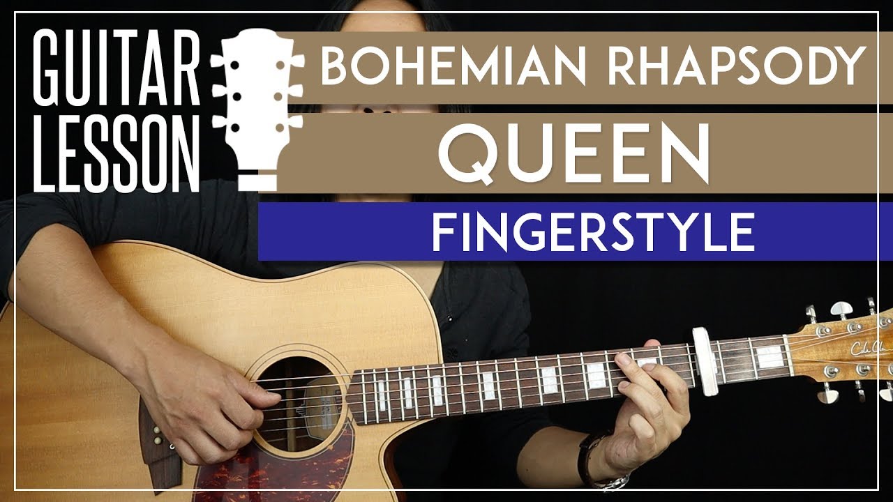 Bohemian Rhapsody Fingerstyle Guitar Tutorial Queen Guitar Lesson TABS + Fingerpicking