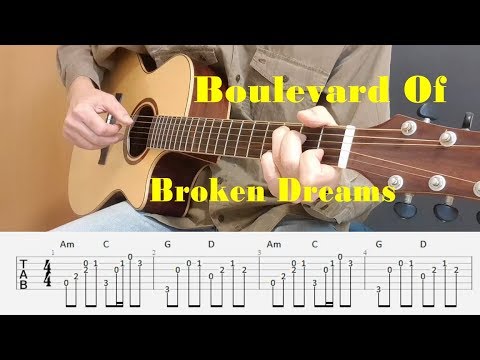 Boulevard Of Broken Dreams - Green Day - Fingerstyle guitar with tabs