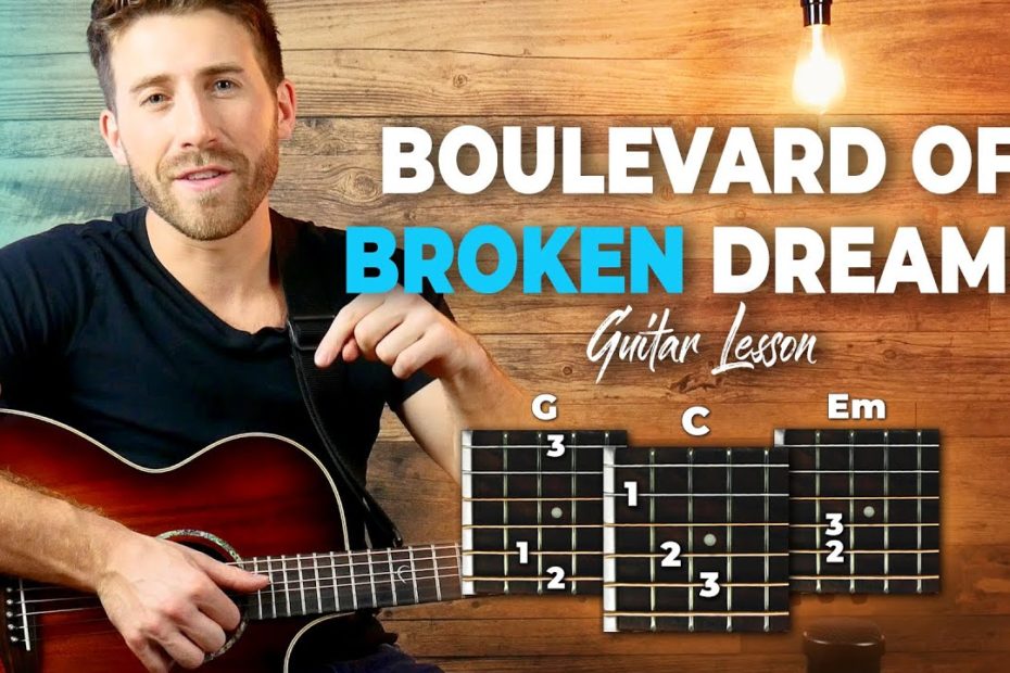 Boulevard Of Broken Dreams Guitar Tutorial/Lesson For Beginners // Green Day