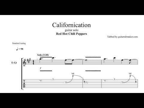Californication solo TAB - electric guitar solo tabs (Guitar Pro)
