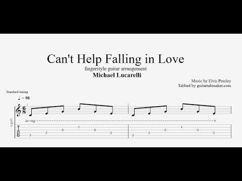 Can't Help Falling in Love TAB - easy fingerstyle guitar tabs (PDF + Guitar Pro)
