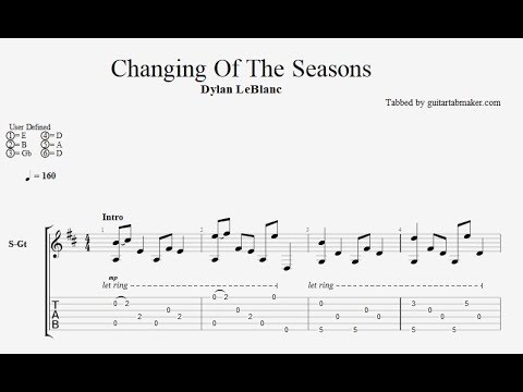 Changing Of The Seasons TAB - acoustic fingerpicking guitar tab - PDF - Guitar Pro