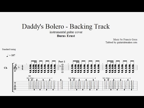 Daddy's Bolero backing track - acoustic rhythm guitar chords