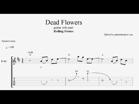Dead Flowers solo TAB - guitar solo tabs (Guitar Pro)