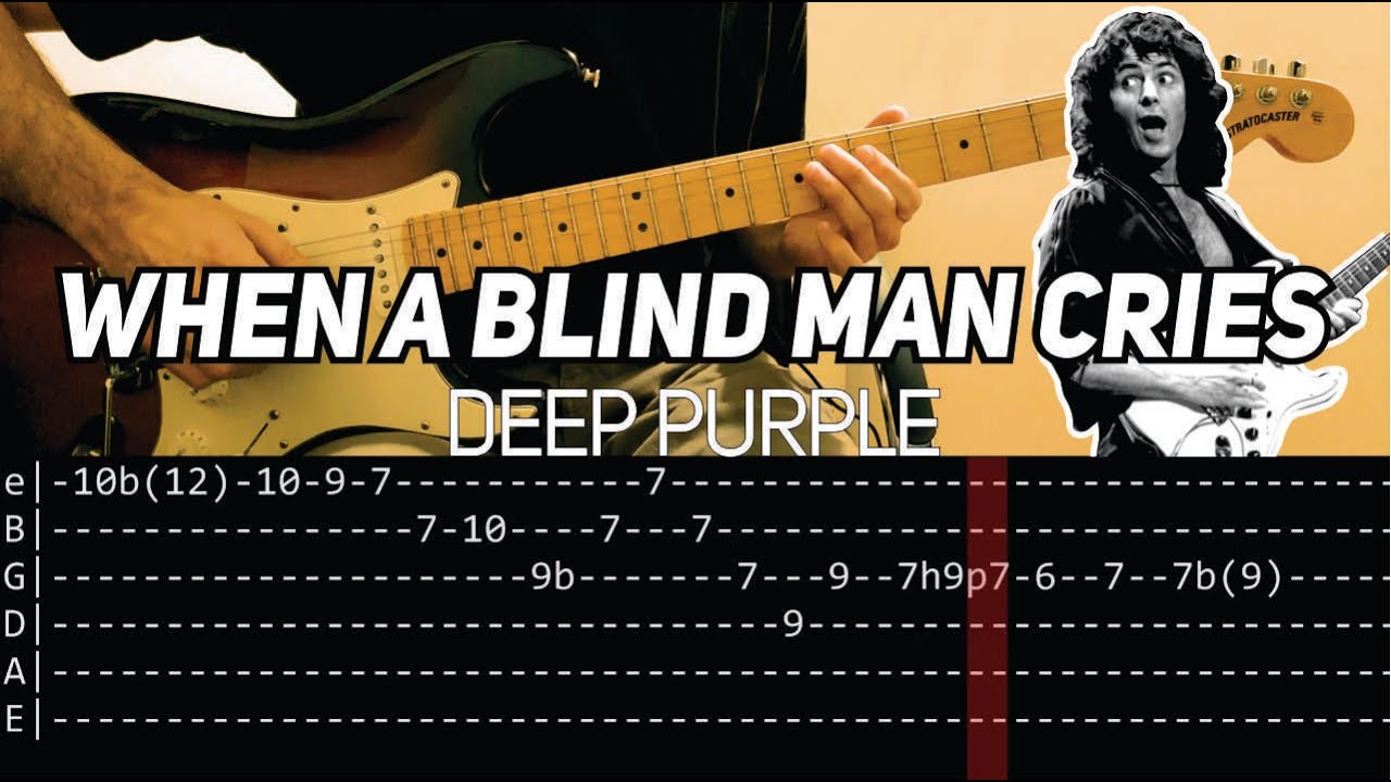 Deep Purple When a Blind Man Cries solos (Guitar lesson with TAB