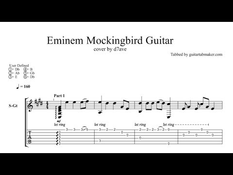 Eminem - Mockingbird TAB - acoustic guitar tab - PDF - Guitar Pro