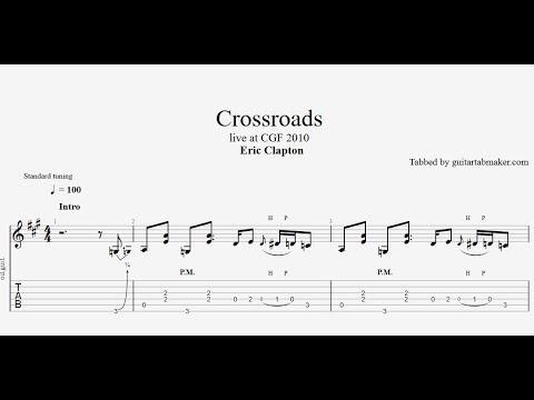 Eric Clapton - Crossroads solo TAB - live - (PDF + Guitar Pro)