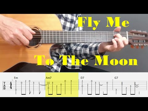 Fly Me To The Moon - Frank Sinatra - Easy Fingerstyle Guitar Tutorial Tab