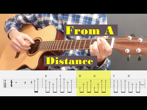 From A Distance - Bette Midler/Julie Gold - Fingerstyle Guitar Tutorial Tab
