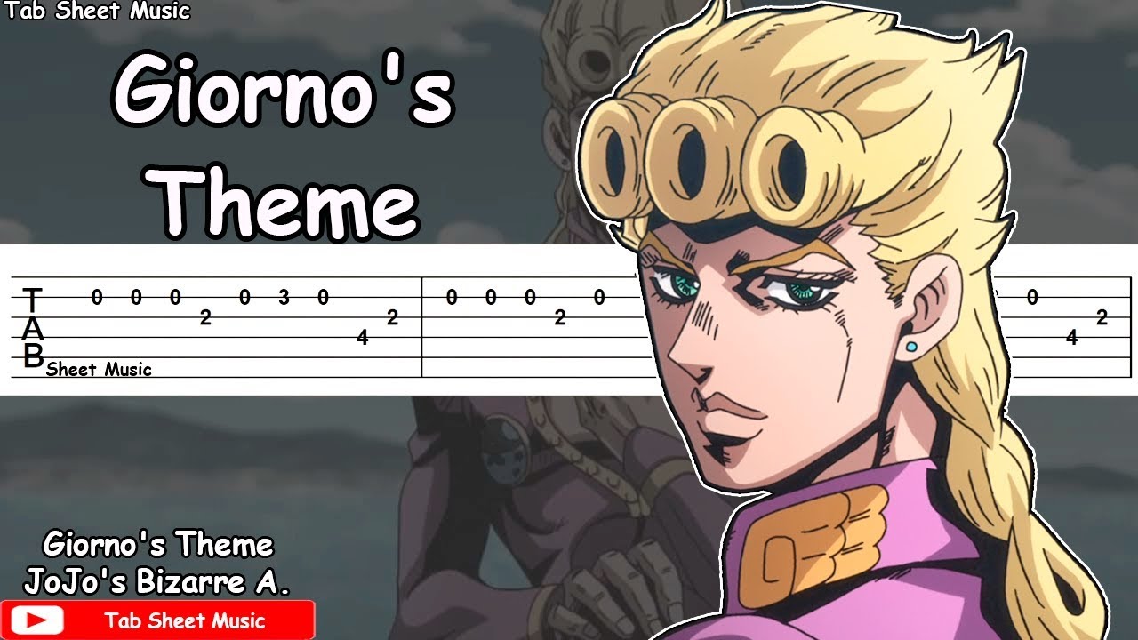 Giornos Theme From Jojos Bizarre Adventure Golden Wind Guitar Tutorial Tab Sheet Music 