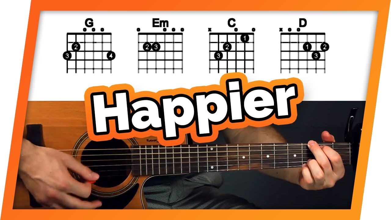 Happier Guitar Tutorial Ed Sheeran Easy Chords Guitar Lesson Kurt Berg