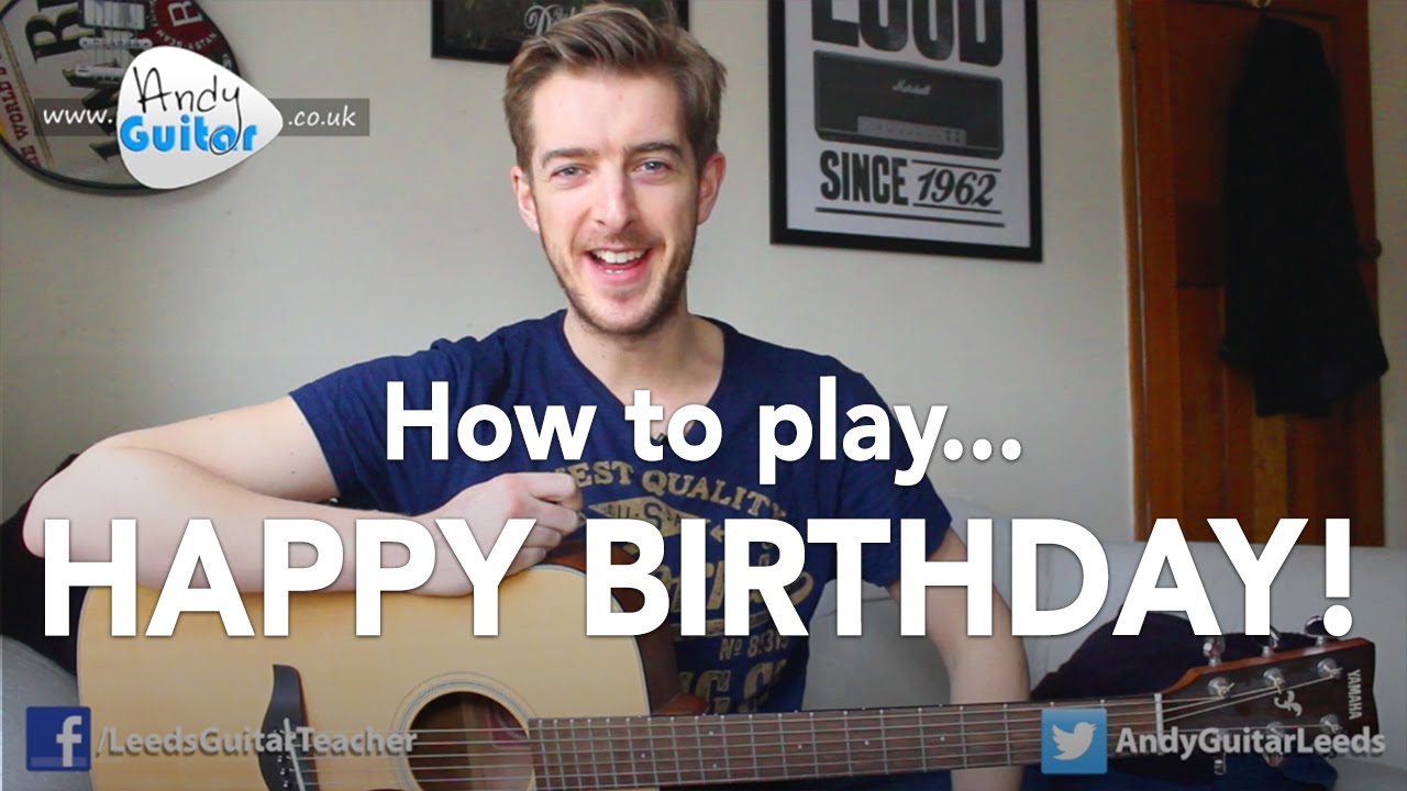 Happy Birthday EASY Guitar Tutorial (How to play) Andy Guitar