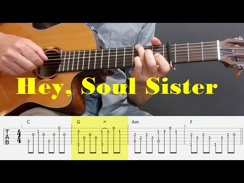 Hey Soul Sister - Train - Fingerstyle guitar with tabs