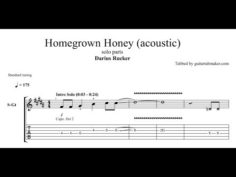 Homegrown Honey TAB - acoustic guitar solo tab - PDF - Guitar Pro