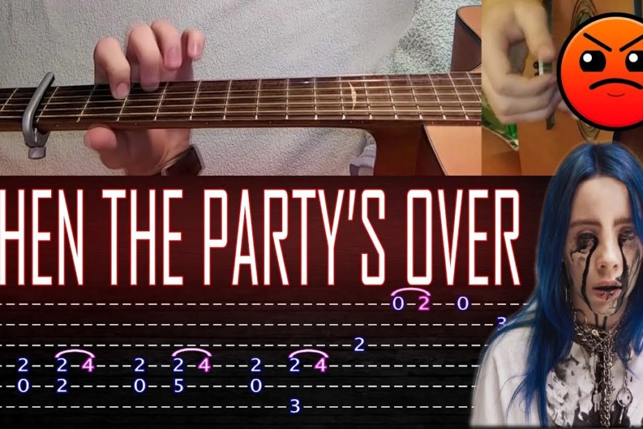 How to play 'When the party's over (Billie Eilish)' Guitar Tutorial [TABS] Fingerstyle