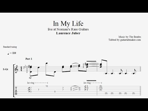 In My Life TAB (Laurence Juber) - fingerstyle guitar tab (PDF + Guitar Pro)