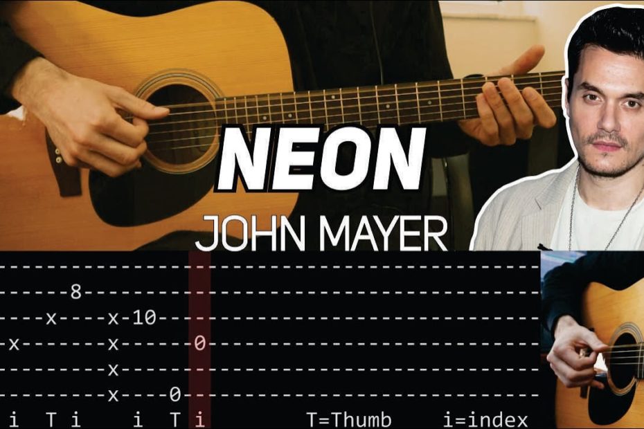 John Mayer - Neon main riff (Guitar lesson with TAB)