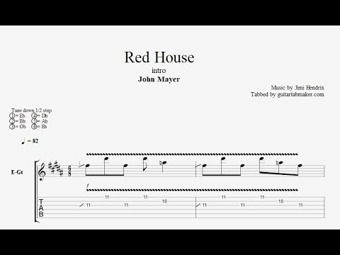 John Mayer - Red House solo TAB - electric guitar solo tabs (PDF + Guitar Pro)