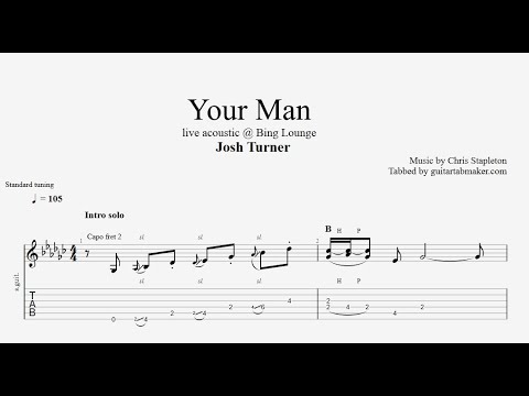 Josh Turner - Your Man TAB - acoustic guitar solo tabs (PDF + Guitar Pro)