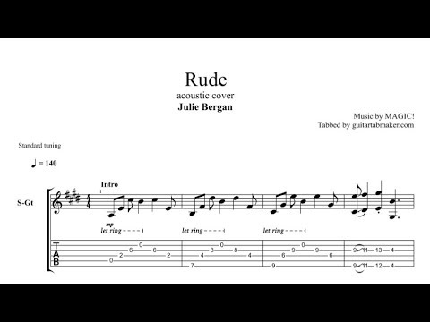 Julie Bergan - Rude TAB - acoustic fingerpicking guitar tabs (PDF + Guitar Pro)