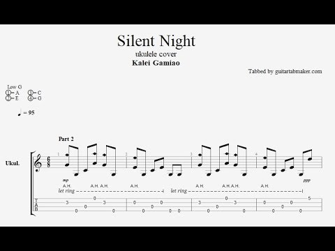 Kalei Gamiao - Silent Night ukulele TAB - fingerstyle ukulele tab (PDF + Guitar Pro)