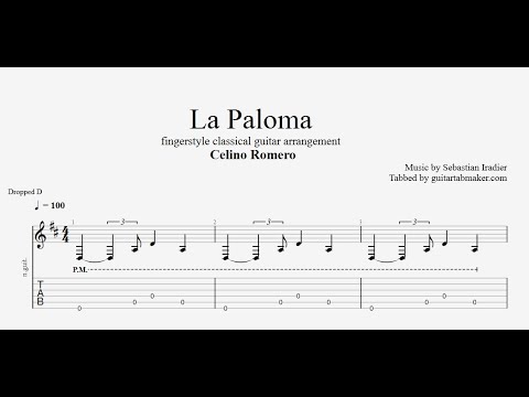 La Paloma TAB - fingerstyle classical guitar tabs (PDF + Guitar Pro)