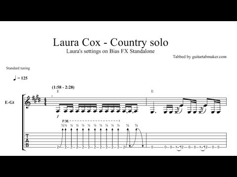 Laura Cox - Country Solo TAB - guitar solo tab - PDF - Guitar Pro
