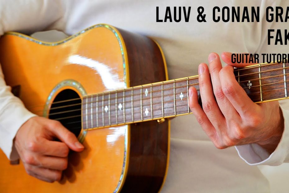 Lauv & Conan Gray - Fake EASY Guitar Tutorial With Chords / Lyrics