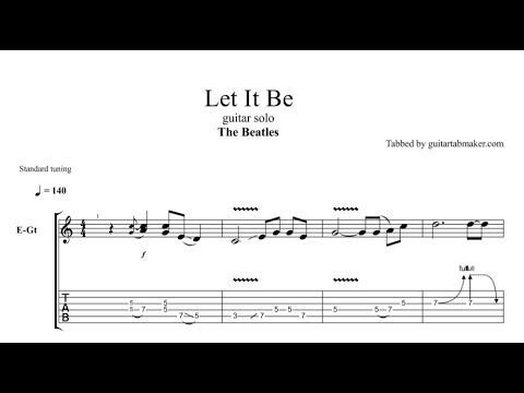 Let It Be solo TAB - electric guitar solo tabs (Guitar Pro)