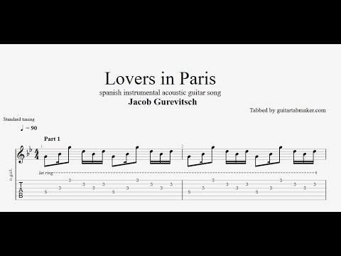 Lovers in Paris TAB - spanish guitar tabs (PDF + Guitar Pro)