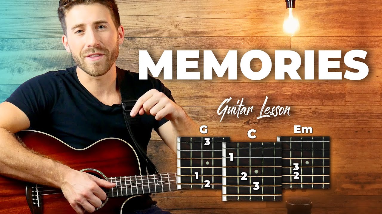 Memories Maroon Guitar Tutorial Lesson For Beginners Easy Chords Kurt Berg