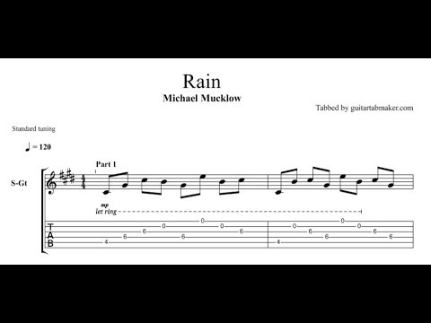 Michael Mucklow - Rain TAB - relaxing guitar tab (PDF + Guitar Pro)