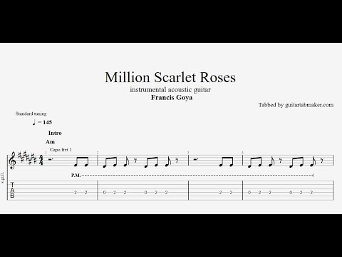 Million Scarlet Roses TAB - instrumental acoustic guitar tabs (PDF + Guitar Pro)