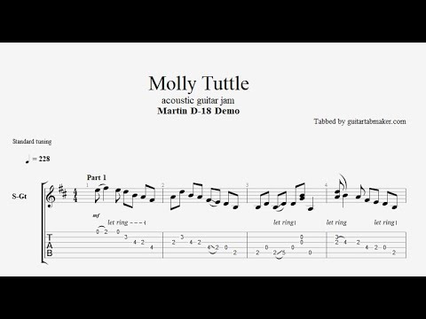 Molly Tuttle - Martin D-18 Guitar Demo TAB - bluegrass guitar tabs (PDF + Guitar Pro)