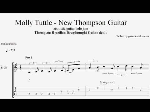 Molly Tuttle - Thompson Guitar Demo TAB - bluegrass guitar tab (PDF + Guitar Pro)