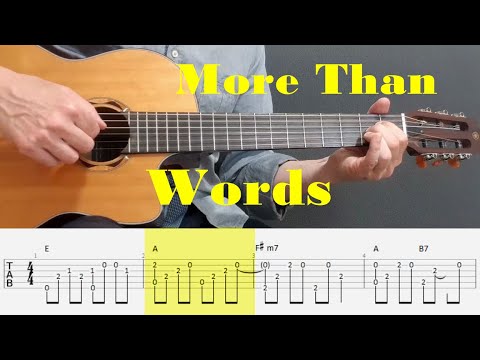 More Than Words - Extreme - Fingerstyle guitar with tabs