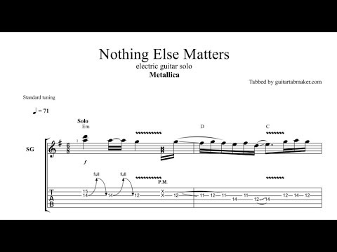 Nothing Else Matters solo TAB - guitar solo tab (Guitar Pro)