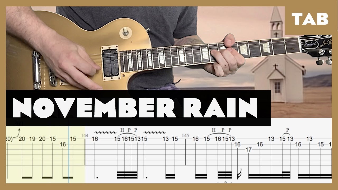 November Rain Guns N' Roses Cover | Guitar Tab | Lesson | Tutorial - Mr