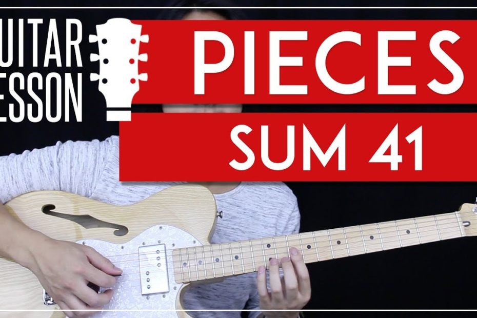 Pieces Guitar Tutorial - Sum 41 Guitar Lesson   |Solo + No Capo + Guitar Cover|